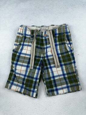 Y2K Vintage Abercrombie & Fitch Boys Plaid Drawstring Cargo Shorts Size 8 Skater
